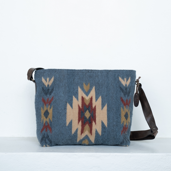 MZ Made Sparrow's Song Shoulder Bag  Handwoven by Master Artisans in Oaxaca Mexico, Zapotec Pattern