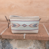 MZ Made Sagebrush + Sand Convertible Clutch  Handwoven by Master Artisans in Oaxaca Mexico, Zapotec Pattern
