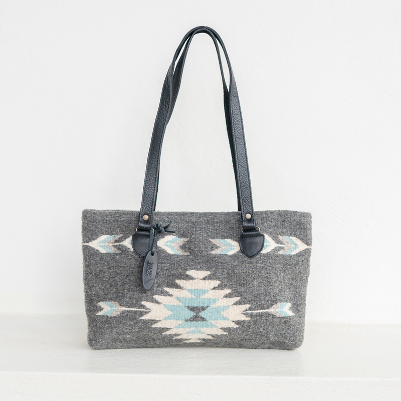 MZ Made First Frost Purse  Handwoven by Master Artisans in Oaxaca Mexico, Zapotec Pattern