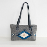 MZ Made Raven Purse  Handwoven by Master Artisans in Oaxaca Mexico, Zapotec Pattern