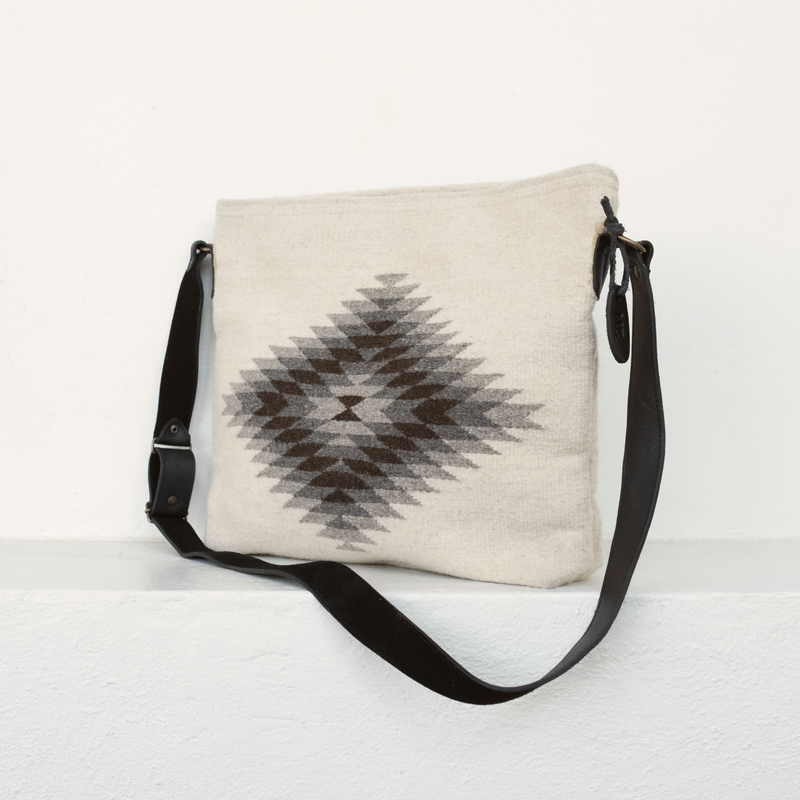MZ Made Chavela Shoulder Bag  Handwoven by Master Artisans in Oaxaca Mexico, Zapotec Pattern