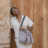 MZ Made Opal Shoulder Bag  Handwoven by Master Artisans in Oaxaca Mexico, Zapotec Pattern