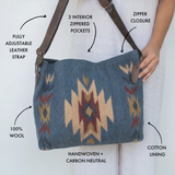 MZ Made Sparrow's Song Shoulder Bag  Handwoven by Master Artisans in Oaxaca Mexico, Zapotec Pattern