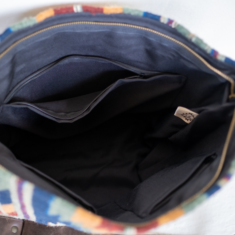 MZ Made Stargazer Shoulder Bag  Handwoven by Master Artisans in Oaxaca Mexico, Zapotec Pattern