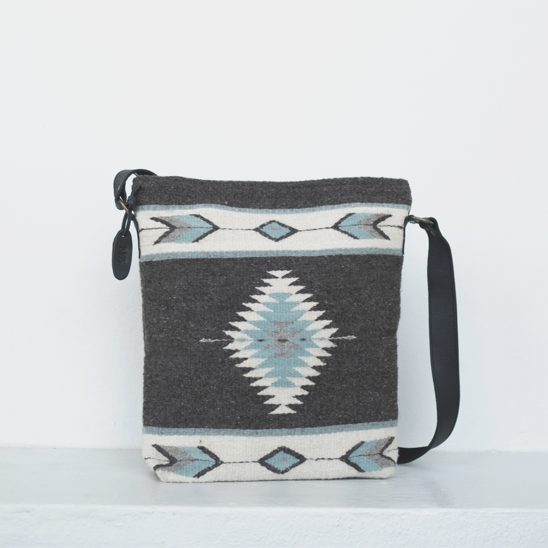 MZ Made Starlight Shoulder Bag  Handwoven by Master Artisans in Oaxaca Mexico, Zapotec Pattern