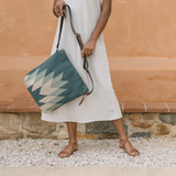MZ Made Waterfall Shoulder Bag  Handwoven by Master Artisans in Oaxaca Mexico, Zapotec Pattern