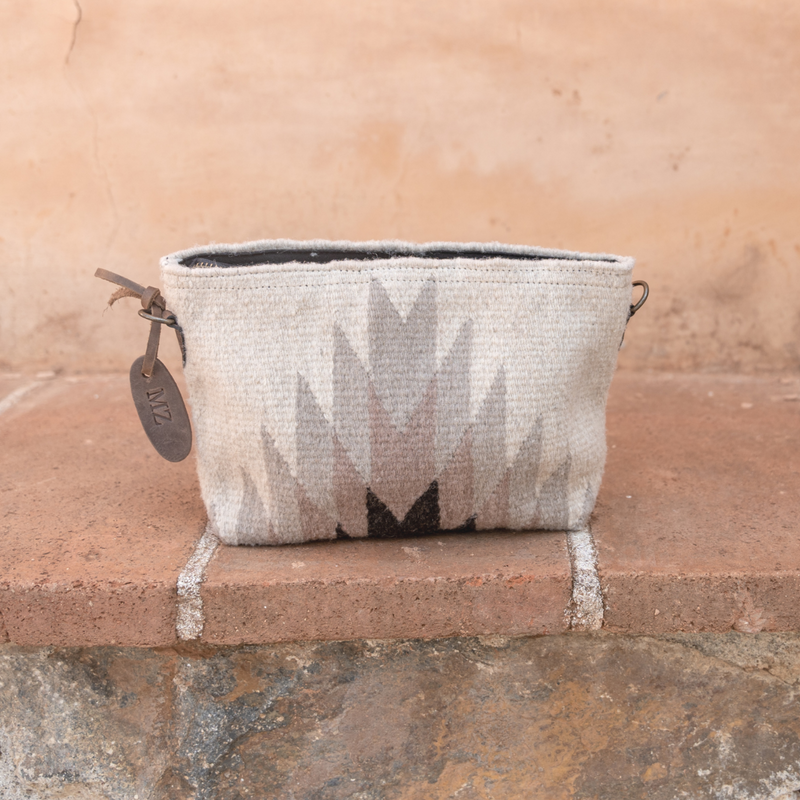 MZ Made Agate Convertible Clutch  Handwoven by Master Artisans in Oaxaca Mexico, Zapotec Pattern