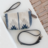 MZ Made Clouds Convertible Clutch  Handwoven by Master Artisans in Oaxaca Mexico, Zapotec Pattern