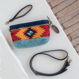 MZ Made Eagle Eye Convertible Clutch  Handwoven by Master Artisans in Oaxaca Mexico, Zapotec Pattern