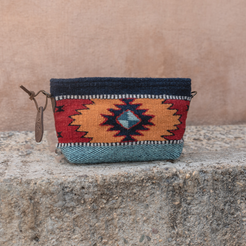 MZ Made Eagle Eye Convertible Clutch  Handwoven by Master Artisans in Oaxaca Mexico, Zapotec Pattern