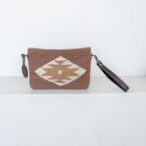 MZ Made Fuego Convertible Clutch  Handwoven by Master Artisans in Oaxaca Mexico, Zapotec Pattern
