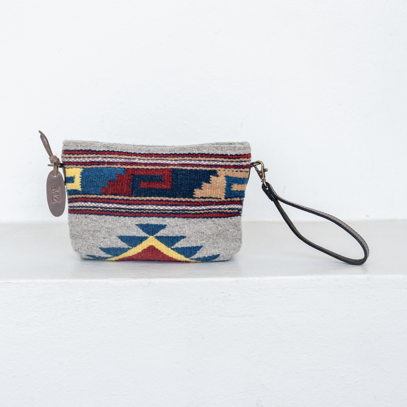 MZ Made Mitla Convertible Clutch  Handwoven by Master Artisans in Oaxaca Mexico, Zapotec Pattern