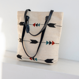 MZ Made Obsidian Arrow Bucket Tote ~ Last Chance  Handwoven by Master Artisans in Oaxaca Mexico, Zapotec Pattern