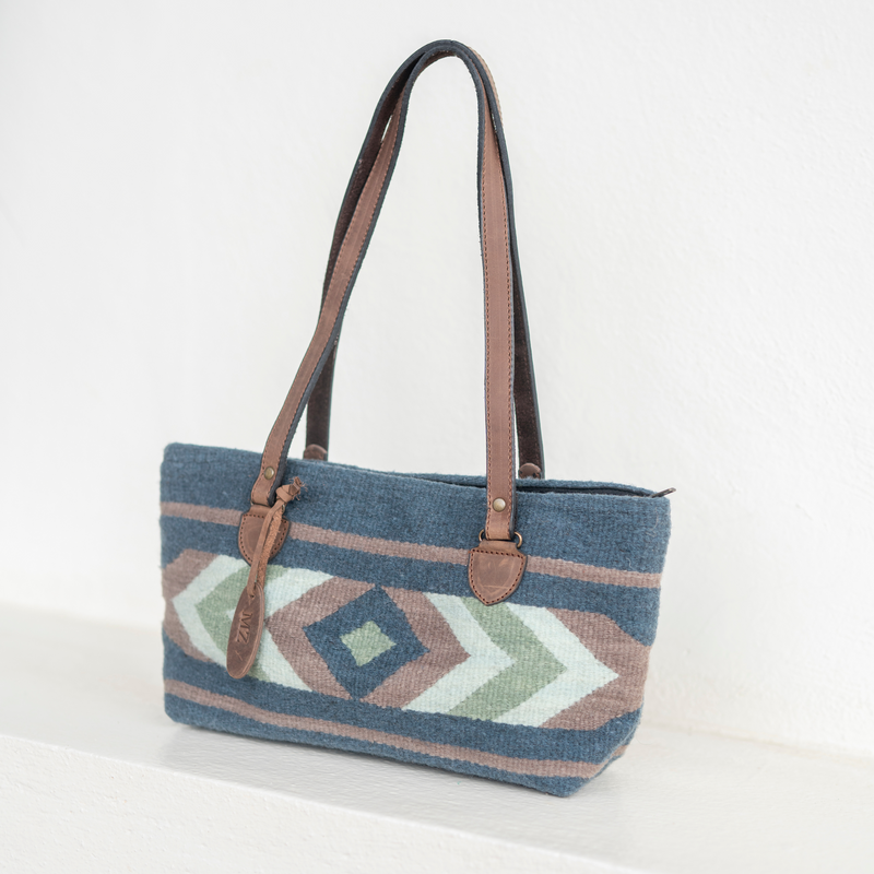 MZ Made River Purse  Handwoven by Master Artisans in Oaxaca Mexico, Zapotec Pattern