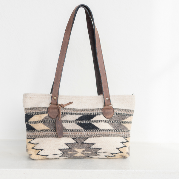 MZ Made Sands Purse  Handwoven by Master Artisans in Oaxaca Mexico, Zapotec Pattern