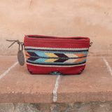 MZ Made Scarlet Arrow Convertible Clutch  Handwoven by Master Artisans in Oaxaca Mexico, Zapotec Pattern