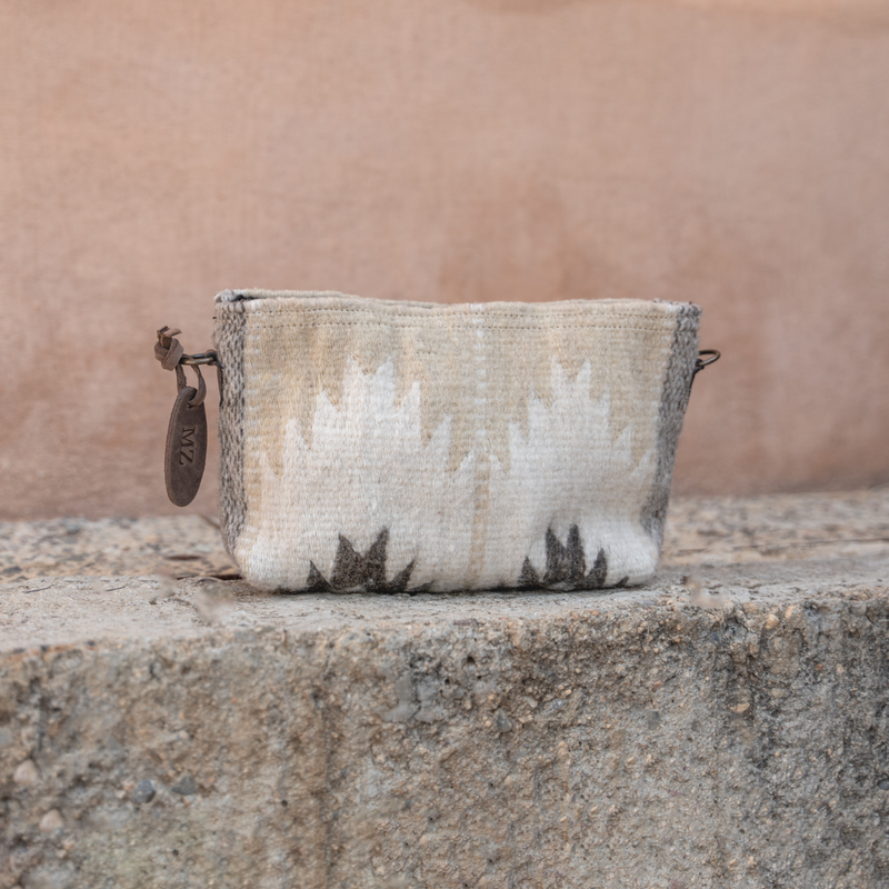 MZ Made Sierra Norte Convertible Clutch  Handwoven by Master Artisans in Oaxaca Mexico, Zapotec Pattern