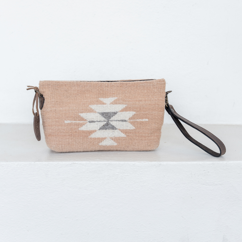 MZ Made Single Star Convertible Clutch  Handwoven by Master Artisans in Oaxaca Mexico, Zapotec Pattern