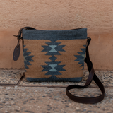 MZ Made Desert Crossbody  Handwoven by Master Artisans in Oaxaca Mexico, Zapotec Pattern