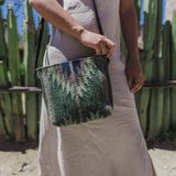 MZ Made Jade Crossbody  Handwoven by Master Artisans in Oaxaca Mexico, Zapotec Pattern